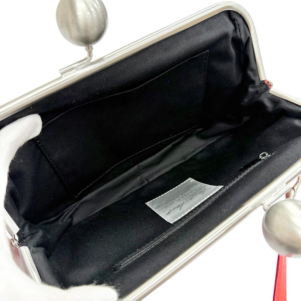 Pristine kawa-kawa Shoulder Bag Clasp-closure 3-way handbag/clutch bag Red  Used