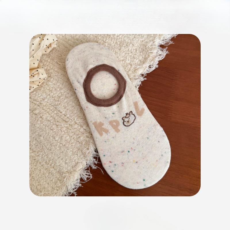 

Женские тонкие демисезонные милые носки-лодочки с мишкой, дышащие, невидимые, не сползающие 1 pair