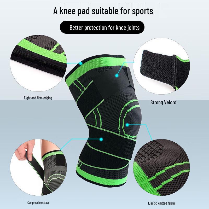 Athletic Compression Knit Knee Support with Strap