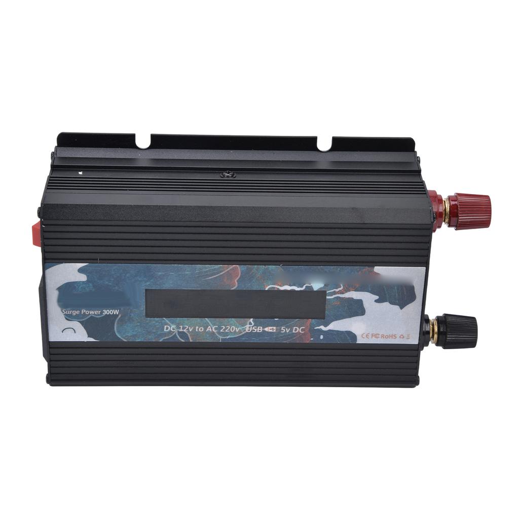 300W Smart Power Converter with Display Aluminium Alloy DC12V To AC220V Power Inverters