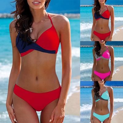 Sexy Bikinis Women Swimsuit High Waisted Bathing Suits Swim Halter Push Up Bikini Set Pachwork