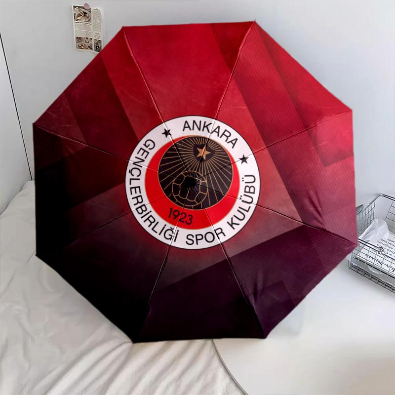 Gençlerbirliği SK  Pattern, Automatic Folding Umbrella, Portable and Foldable Design, 8 Ribs, a Christmas or Birthday Gift.
