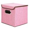 Square Cotton Linen Folding Storage Box Home Bedroom Clothes Quilt Storage Organizer Fabric Underwear Storage Box with Cover