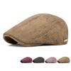 British Vintage Forward Cap Men's Autumn Winter Warm Peaked Cap Beret Painter Hat