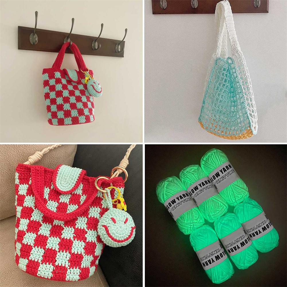 Novel Functional Yarn Glow In the Dark Polyester Luminous Yarn 2mm For Knitting Sweater Hat Glowing Yarn