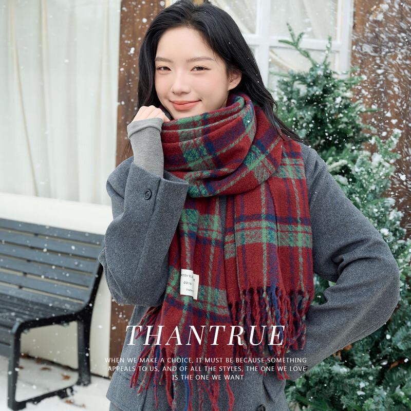 Women s Classic Plaid Warm Scarf & Shawl One Size (180x60cm)