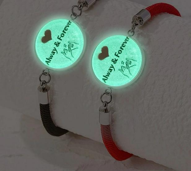 

Светящиеся парные браслеты «Любовники Солнца и Луны»: Набор ко Дню святого Валентина из нержавеющей стали