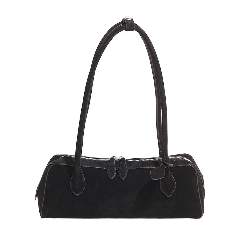 Retro baguette bag autumn and winter new simple suede pillow bag underarm bag women's shoulder bag