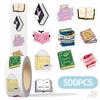 500Pcs/Roll Funny Bookish Art Kids Rewards Stickers - DIY Scrapbooks Album Decor Sealing Label Decals