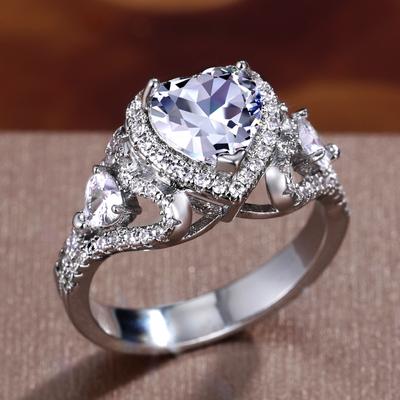 New Gorgeous Heart Cubic Zirconia Women Wedding Rings Brilliant Fashion Engagement Proposal Ring Female Statement Jewelry