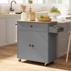 Kitchen Cart with Drawer, Cabinet Compartment, Towel Bar, 106 x 42 x 87 cm, Grey/Oak