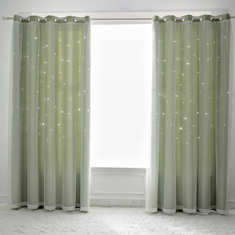 Hollow Star Curtains Of The Same Style, Lace Curtains, Dream Princess, Wind Height Blackout Double-Layer Curtains, Finished Products