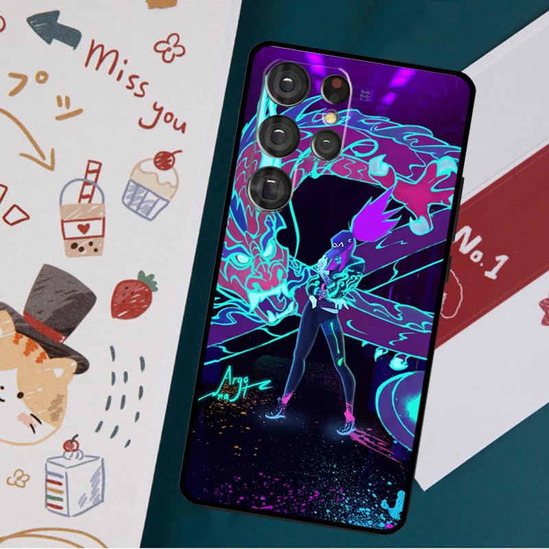 Kda Kaisa Ahri Akali-fodral för Samsung Galaxy S23 S20 FE S21 FE S22 Ultra Note 20 S8 S9 S10 Note 10 Plus bakskal