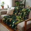 Golden Beach Sunset Cartoon Anime Print Flannel Blanket Soft Warm Throw for Kids Bedroom Sofa Christmas Office Car