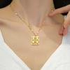 Wedding Happy Character Minimalist Wind Furnace Real Gold Necklace Female Collarbone Chain Accessories