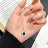 S925 Sterling Silver Clavicle Chain Oval Natural Crystal Pendant Luxury Wire Drawing Craft Minimalist Light Luxury Necklace For Women Daily Jewelry