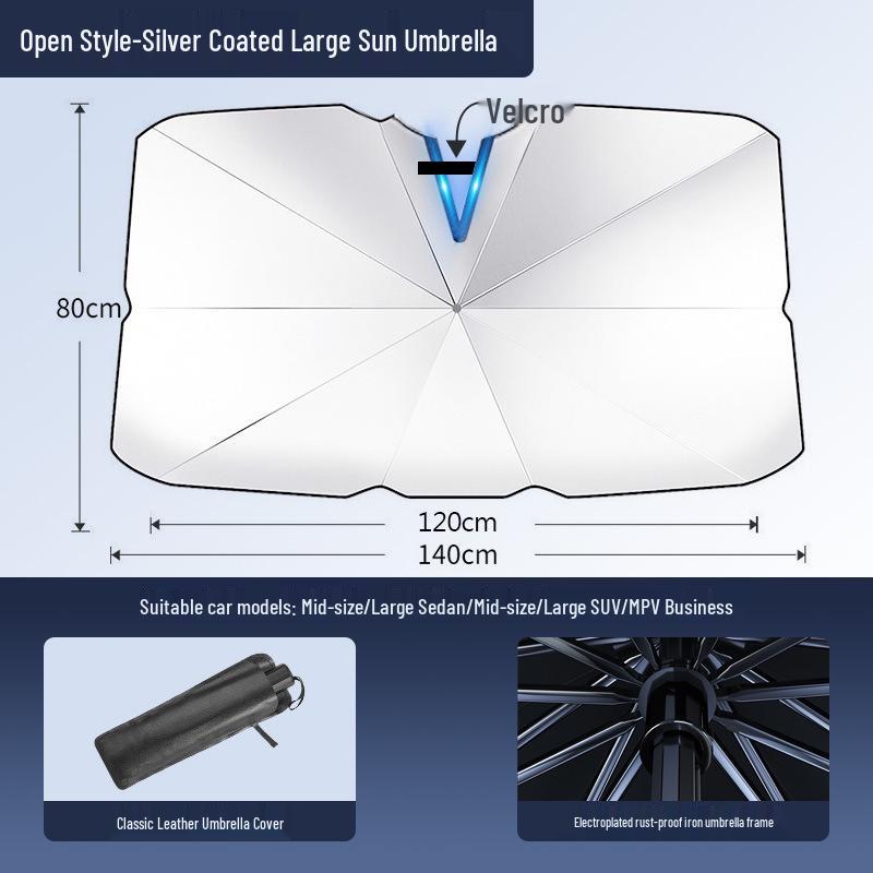 Retractable Car Sunshade Umbrella: UV Protection & Heat Insulation for Windshield