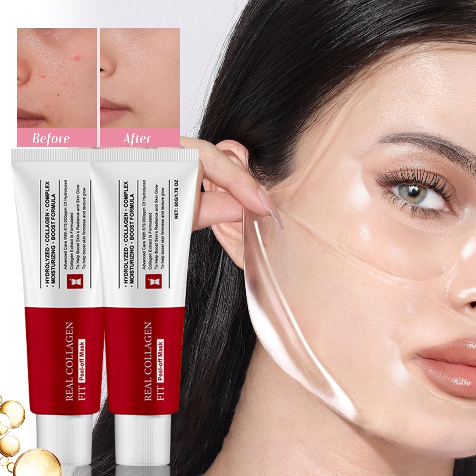 

Коллагеновая маска, ночная маска-обертывание, отшелушивающая маска, увлажняющая для повышения эластичности и увлажненности, подходит для сухой кожи(1шт) One Size