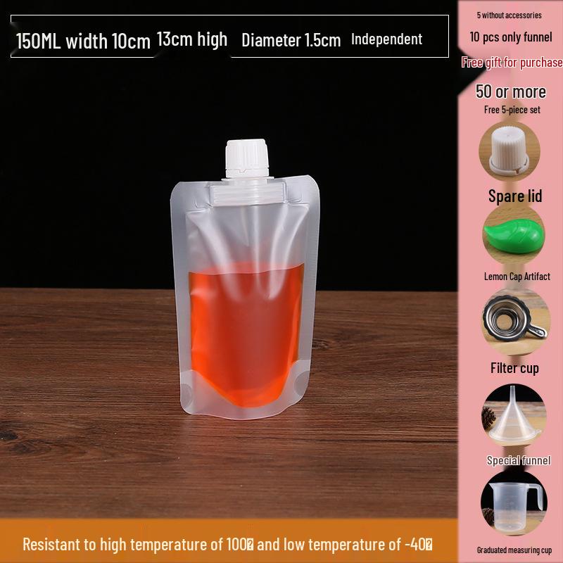 Disposable Transparent Spout Bag for Soy Milk, Chinese Medicine, Soup, or Beverages - Self-Standing and Convenient for Takeaway