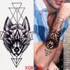 1 PC 210*114MM  Mermaid Temporary Tattoo For Women Men Realistic Fox Lion Flower Tattoos Sticker Back Arm Disposable Death Skull Fake Tatoo