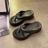Fashion Women Slippers 2025 Summer Flip Flops Chunky Platform Sandals Lightweight Non Slip Clip Toe Wedge Slippers Outdoor Beach Sandals
