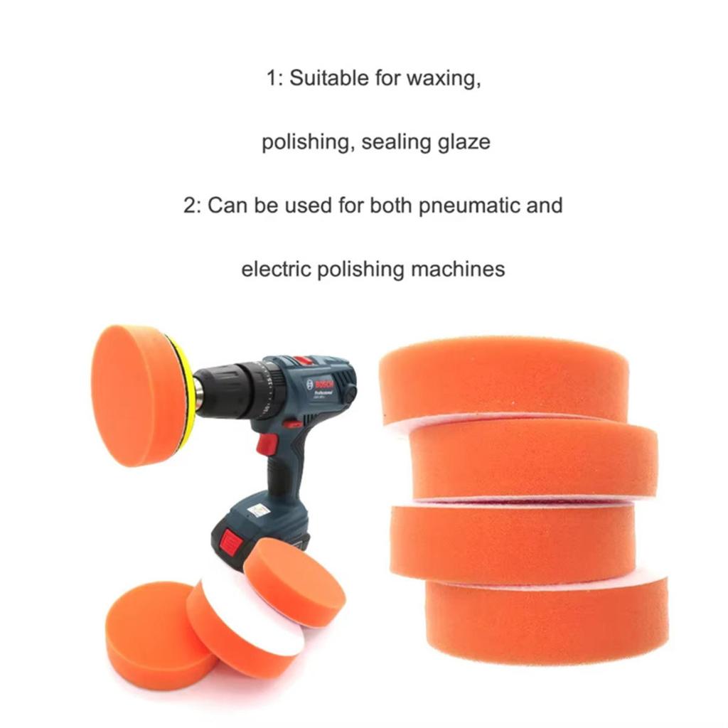 Car Buffing Polishing Pads Flat Foam Sponge Waxing Pad Kit Tool for Car Polisher Buffer Auto Care Buffing Pads