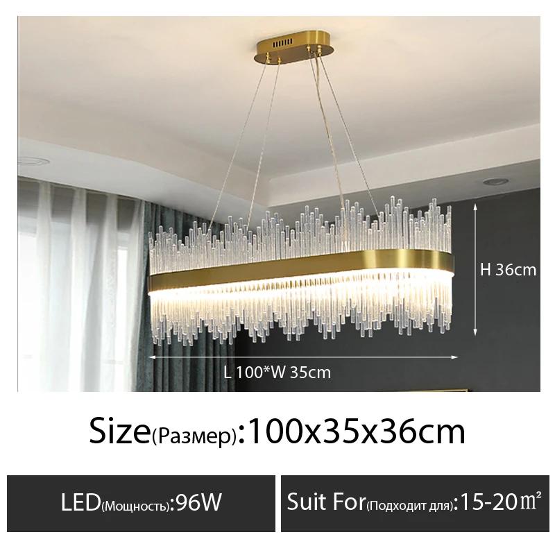 Light Luxury Post-modern Living Room Lamp Crystal Chandelier Personality Simple Creative Metal Ring Bedroom Restaurant Lamp