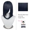 40cm Anime Synthetic White Purple Cosplay Wigs Short Green Hair Straight Silver Wig Pink Hairpiece Short Wig with Bangs