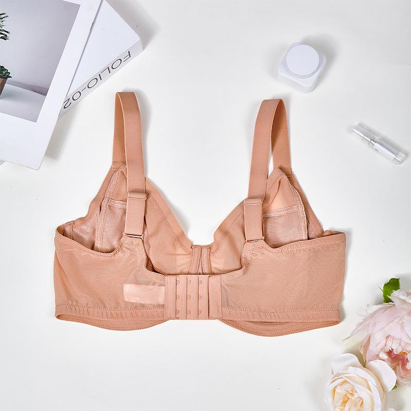 Spodní prádlo velkých velikostí pro ženy s velkými prsy, malá velikost proti povisání, nařasená prodyšná síťovina, velký košíček, podprsenka pro 200 catties