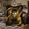 Leeds United Football Print Flannel Blanket Soft Warm Sofa Bed Throw Blanket For Home Office Bedroom