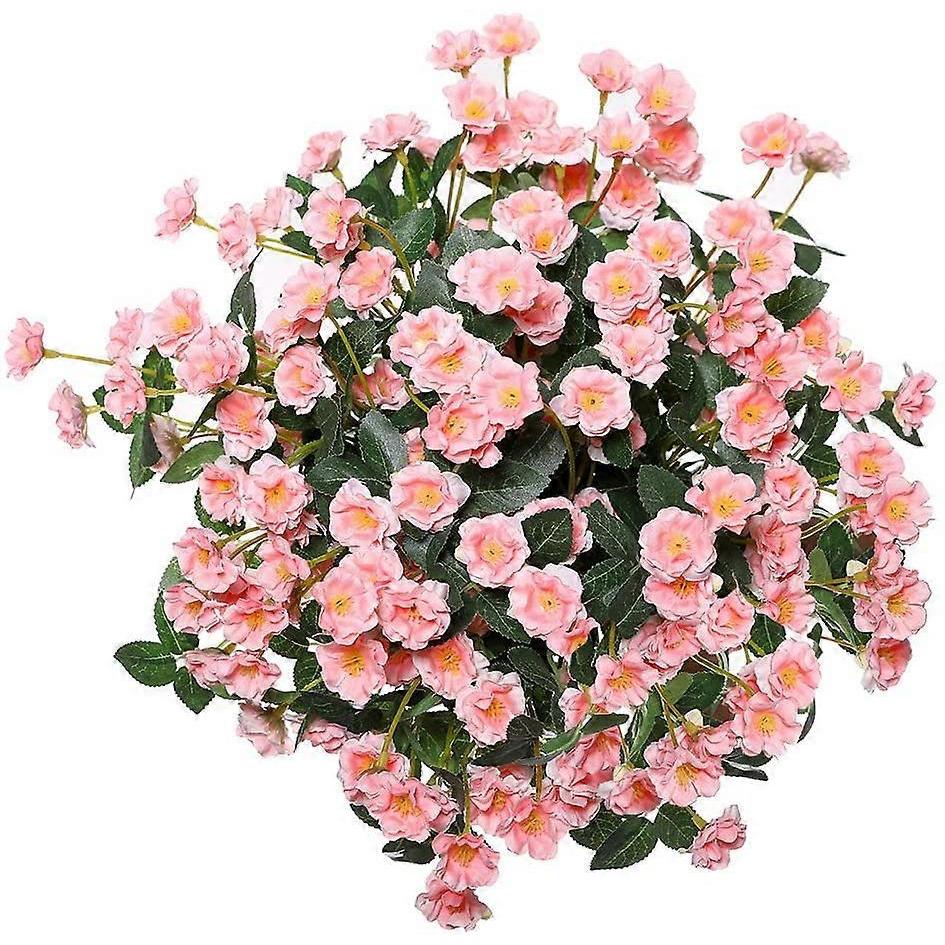 Petit Bouquet de Roses Sauvages Artificielles Fleur Artificielle Décor de Jardin Floral Extérieur 3 pièces (Bleu)