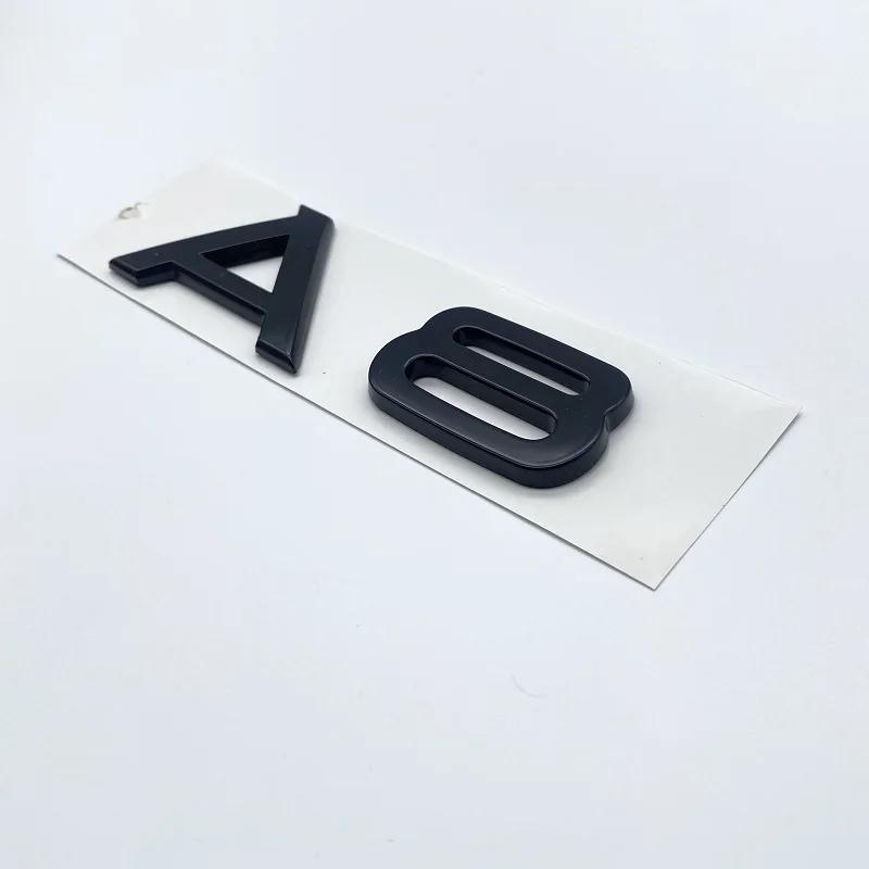 2026 Hot 3D ABS Chrome Glossy Black Letters Numbers Emblem for Audi A3 A4 A5 A6 A7 A8 Q2 Q3 Q5 Q7 Car Trunk Lid Nameplate Badge Sticker