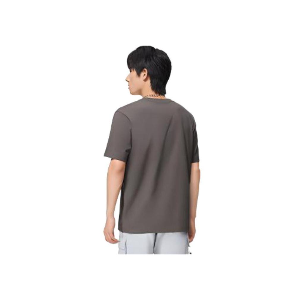 Li-Ning Anti-Wu Herbs And Warriors Series Letter Print Round Neck T-Shirt Men Tops Asphalt-Grey AHSS731-5