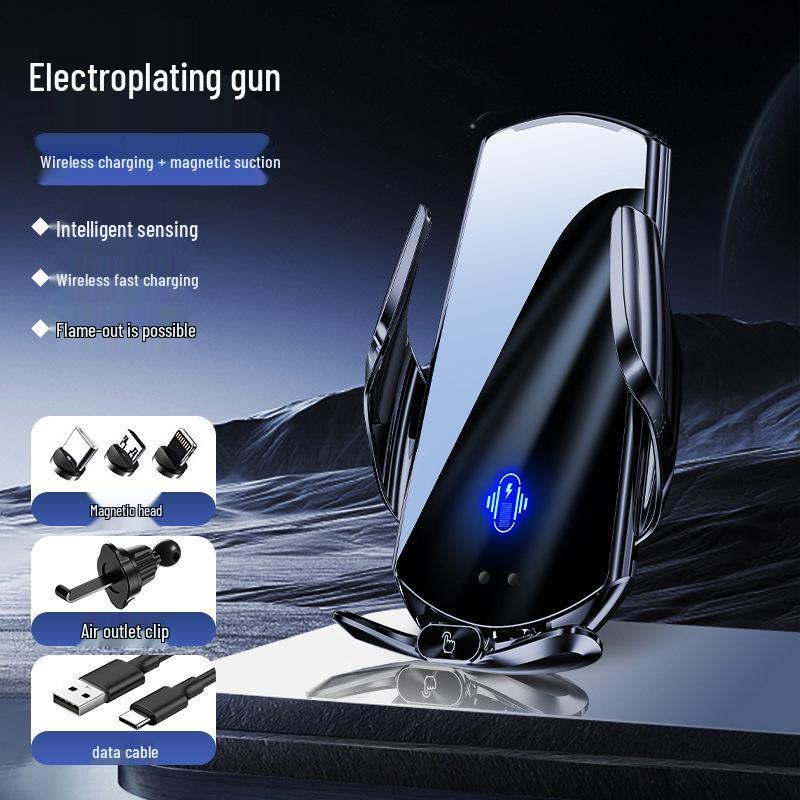 Q11 Smart Wireless Charger & Auto-Clamping Car Phone Holder - 15W Fast Charge & Universal Navigation