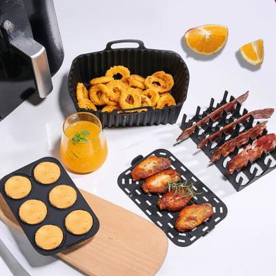 Silikonová podložka na pečení Nepřilnavá vložka do horkovzdušné fritézy na dorty, sušenky, želé, pudink, pánev do trouby, stojan na hot dogy, slaninu, opakovaně použitelné formy na dorty