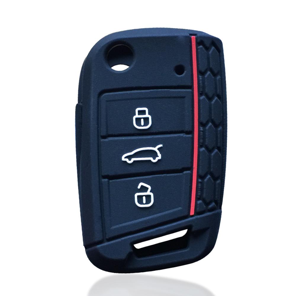 

Silicone Car Accessories Key Case Cover for Volkswagen Golf 7 Tiguan Skoda Octavia A7 for Seat Ateca FR Key Holder Car-styling чорний