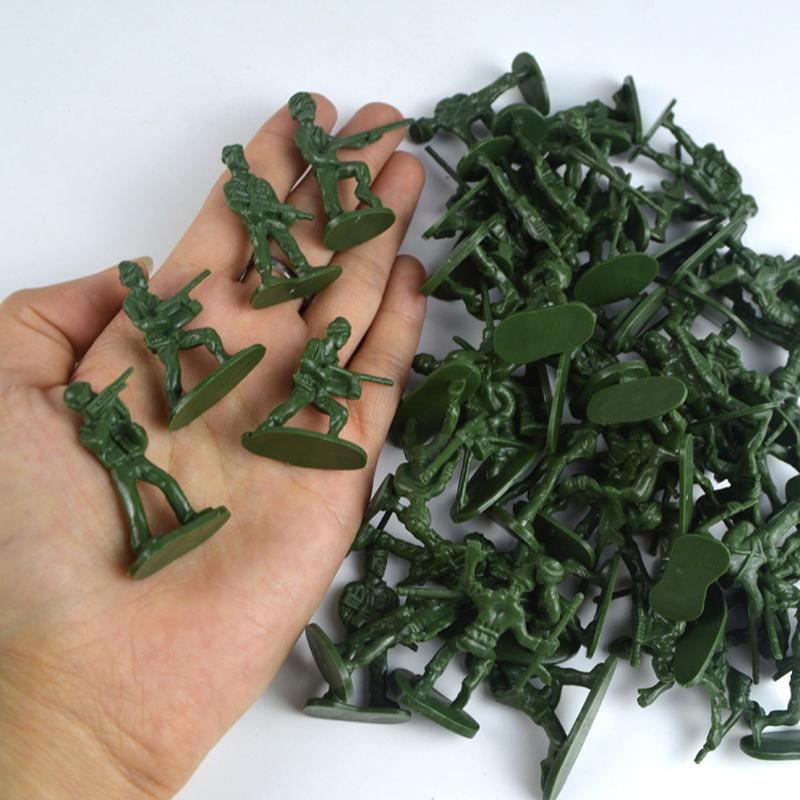 100Pcs Mini Classic Military Soldiers Figures Models Playset Desk Decor Toddler