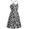 Fashion Women's Print Casual V-neck Sleeveless Button Suspender Dress