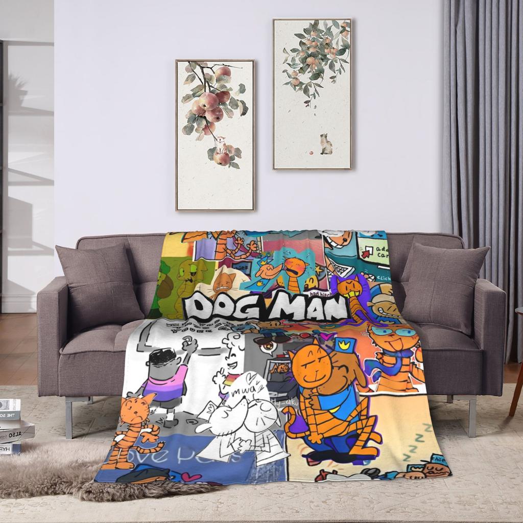 Dog Man Dogman E Amico Micro Calda Morbida Coperta Peluche Coperta Plaid Novità Arredamento Casa Flanella Copriletto Copertura per Letto Divano