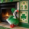 Porch Geese Dress Costume with Hat Irish Festival Polyester Porch Geese Statue Clothing For Patrick's Day Decoration