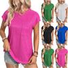 Spring and Summer New Popular Casual Round Neck T-shirt Shirt Top Pocket for Women