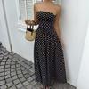 2026 Summer Off Shoulder Polka Dot Dress New Sexy Elegant Strapless Waist-cinching Slim Fit A-line Party Evening Dress Sweet Pleat Fashion Clothing