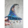 Vrogadso Witch Hat Window Hanging Sun Catcher, Moonlight Design, Decorative Ornament