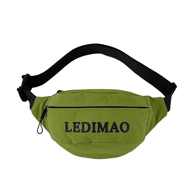 Спортивная поясная сумка с буквенным принтом Мужская сумка через плечо Студенческая сумка через плечо Женская нагрудная сумка зелёный