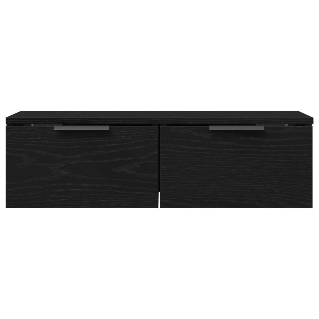 Black Oak Wall Cabinet, Suitable for Use As a Living Room TV Cabinet, Bedroom Nightstand, or Side Table for the Sofa, 68x30x20 Cm.