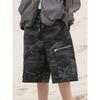 Saendeusaundeu (Unisex) Camouflage Banding Bermuda Shorts Charcoal