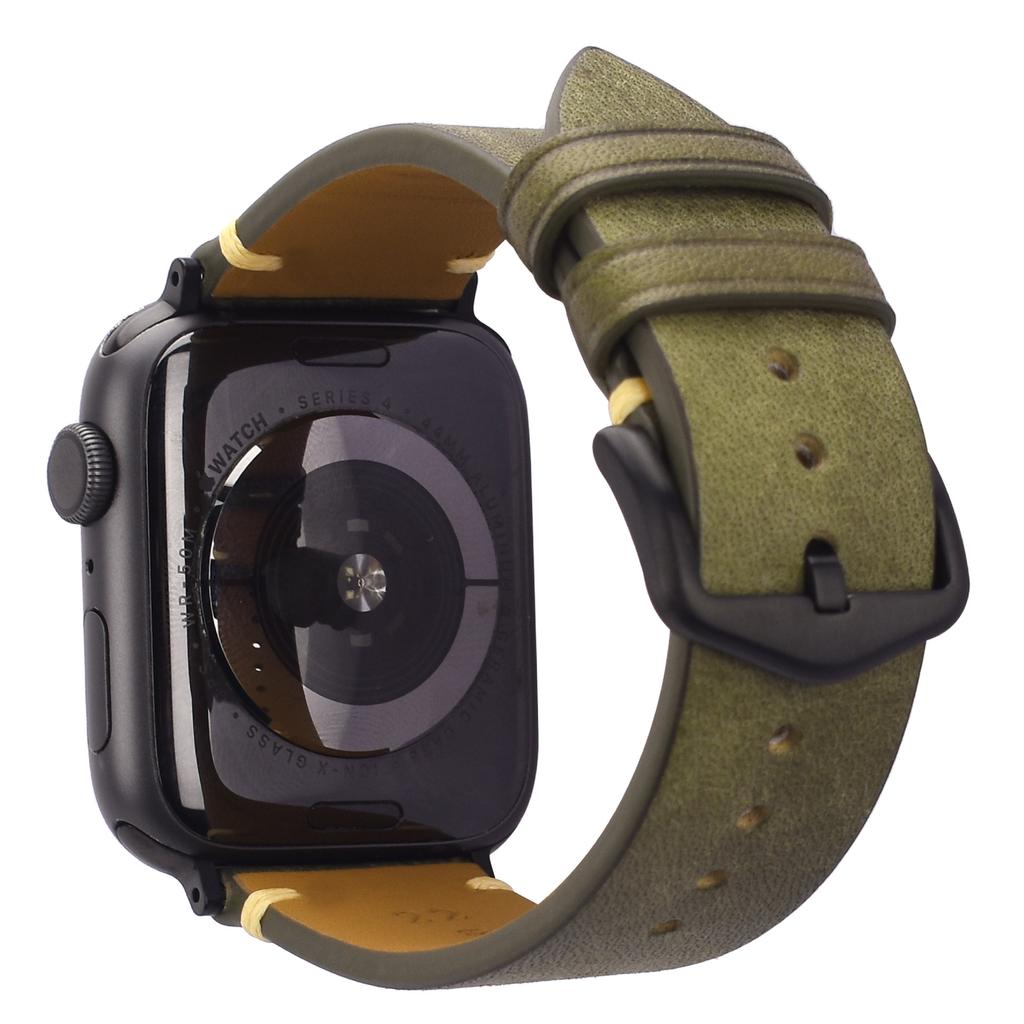 Frosted Brown Genuine Leather Watch Strap Replacement for Apple Watch Series 7 8 SE Custom Wristband Replacement Accessory
