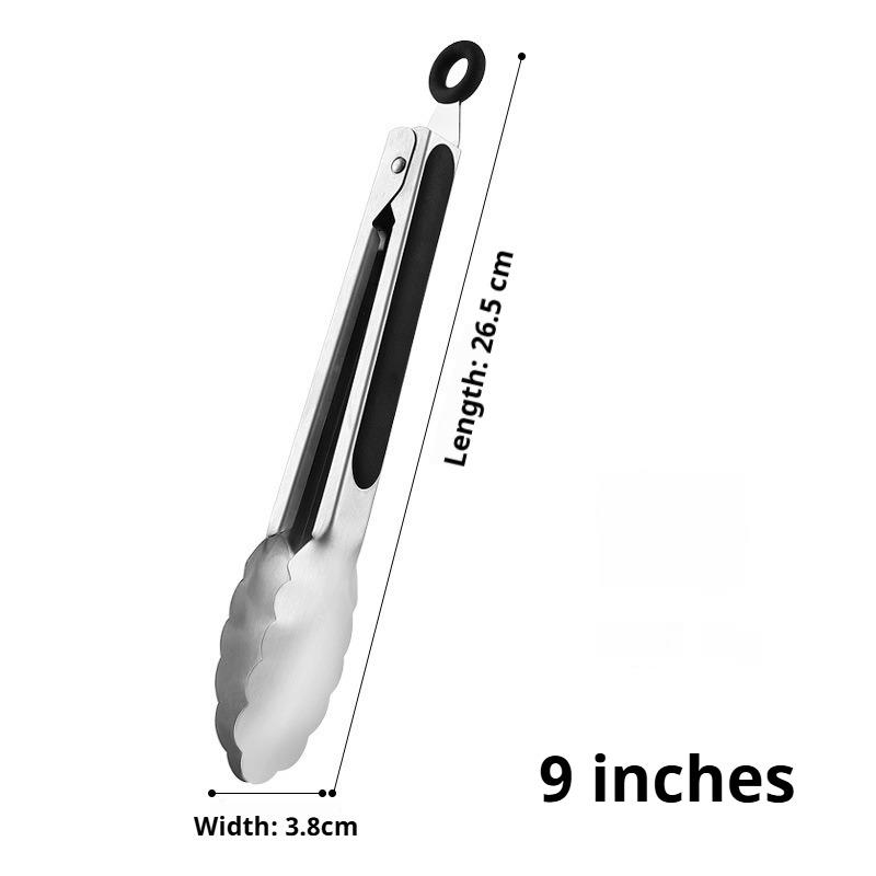 

Durable Stainless Steel Food Tongs, Non-Slip BBQ Grilling Tools, 9/12/14/16 Inch Versatile Kitchen Cooking Clips