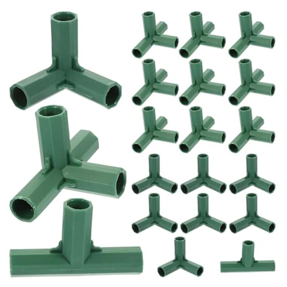 20PCS 16mm Round Pipe Connector Tee Plastic Three-Way Four-Way Five-Way Greenhouse Frame Garden Water Connector