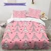 Roze Cartoon Kunst Patroon Beddengoed, Dekbed Set Dekbedovertrek Kussensloop Huis Verjaardagscadeau (1 dekbedovertrek + 2 kussenslopen, zonder binnenkussen)